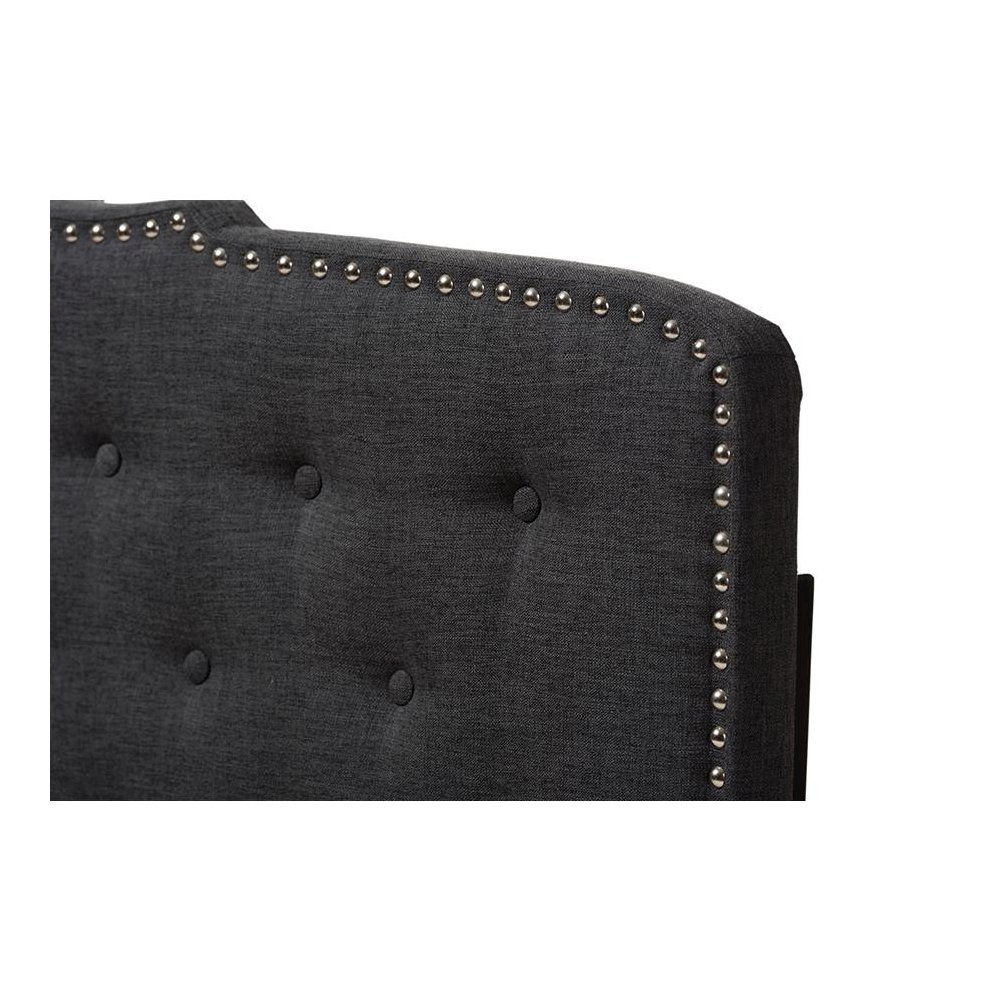 Baxton Studio Lucy Modern and Contemporary Dark Grey Fabric Queen Size Headboard. Picture 3