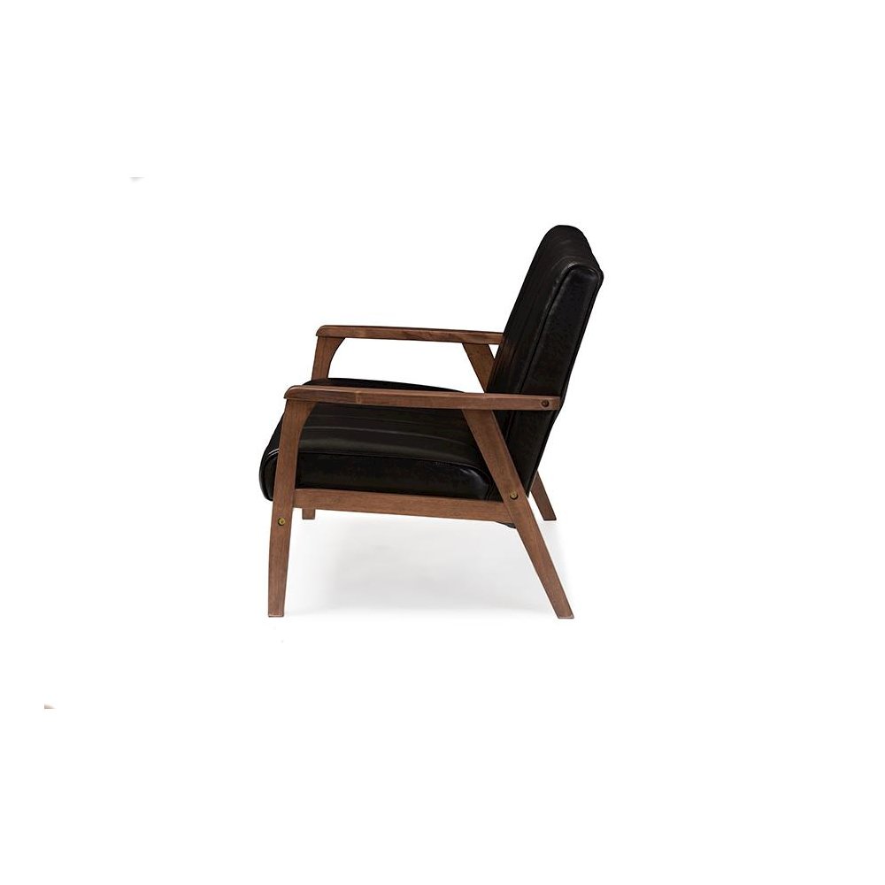 Leather Wooden 2-Seater Loveseat. Picture 2