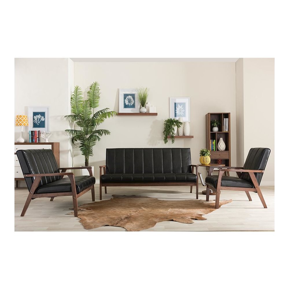 Leather 3 Pieces Living Room Sets. Picture 2