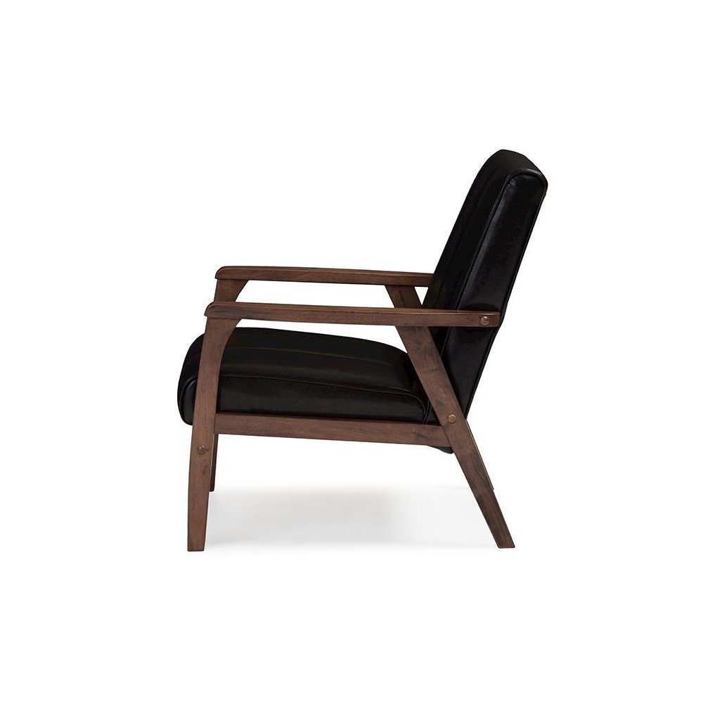 Leather Wooden Lounge Chair. Picture 2