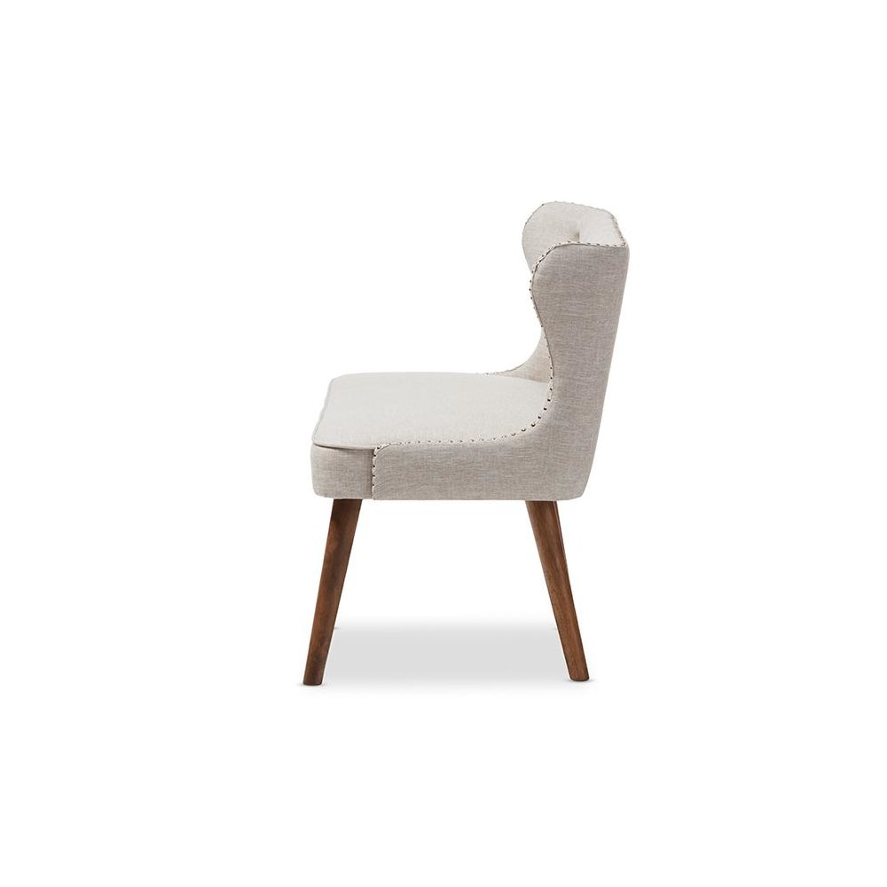 Fabric Upholstered Button-Tufting with Nail Heads Trim 2-Seater Loveseat Settee. Picture 3