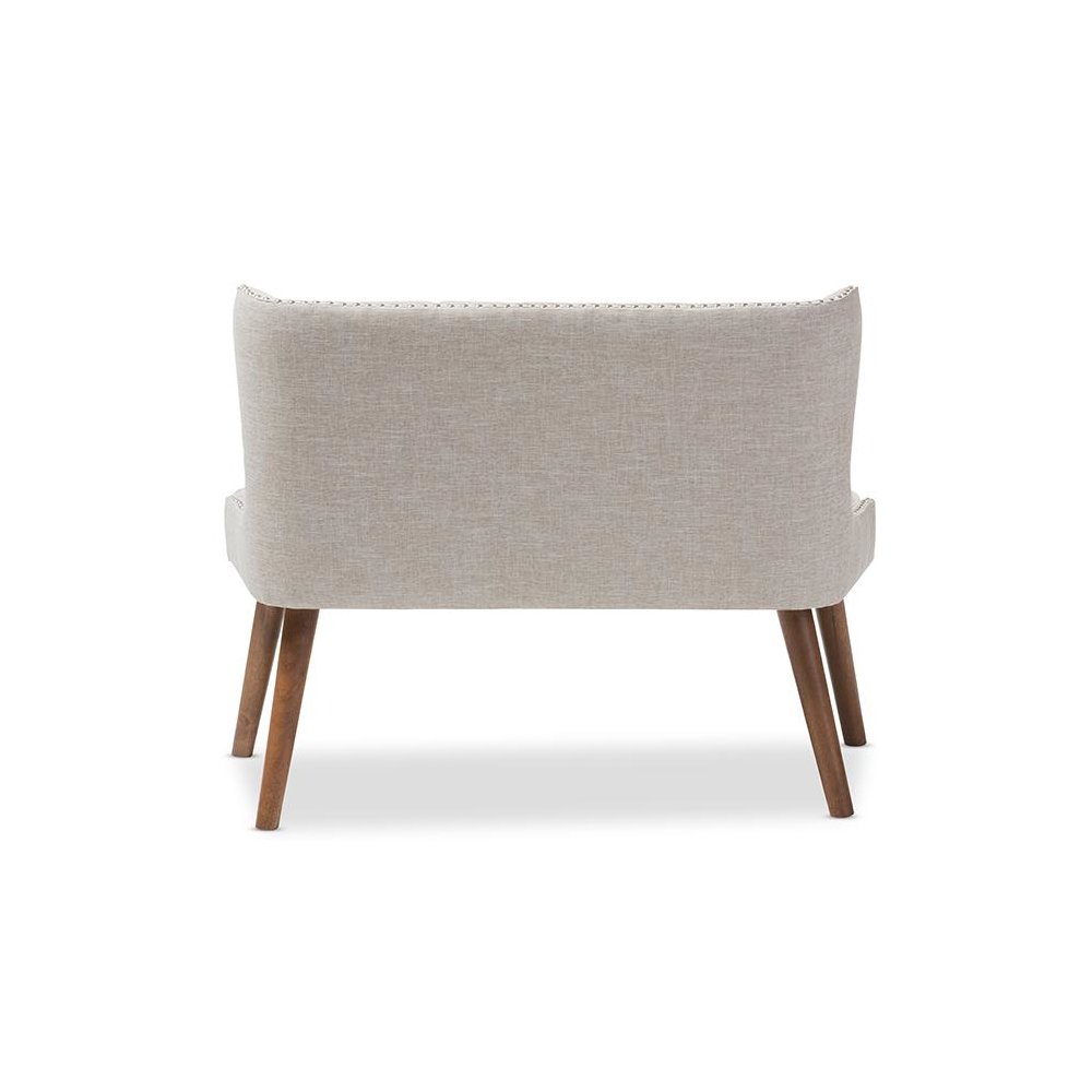 Fabric Upholstered Button-Tufting with Nail Heads Trim 2-Seater Loveseat Settee. Picture 4