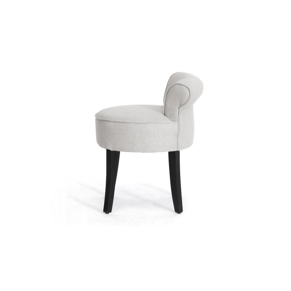 Baxton Studio Millani Beige Linen Modern Lounge Stool. Picture 1