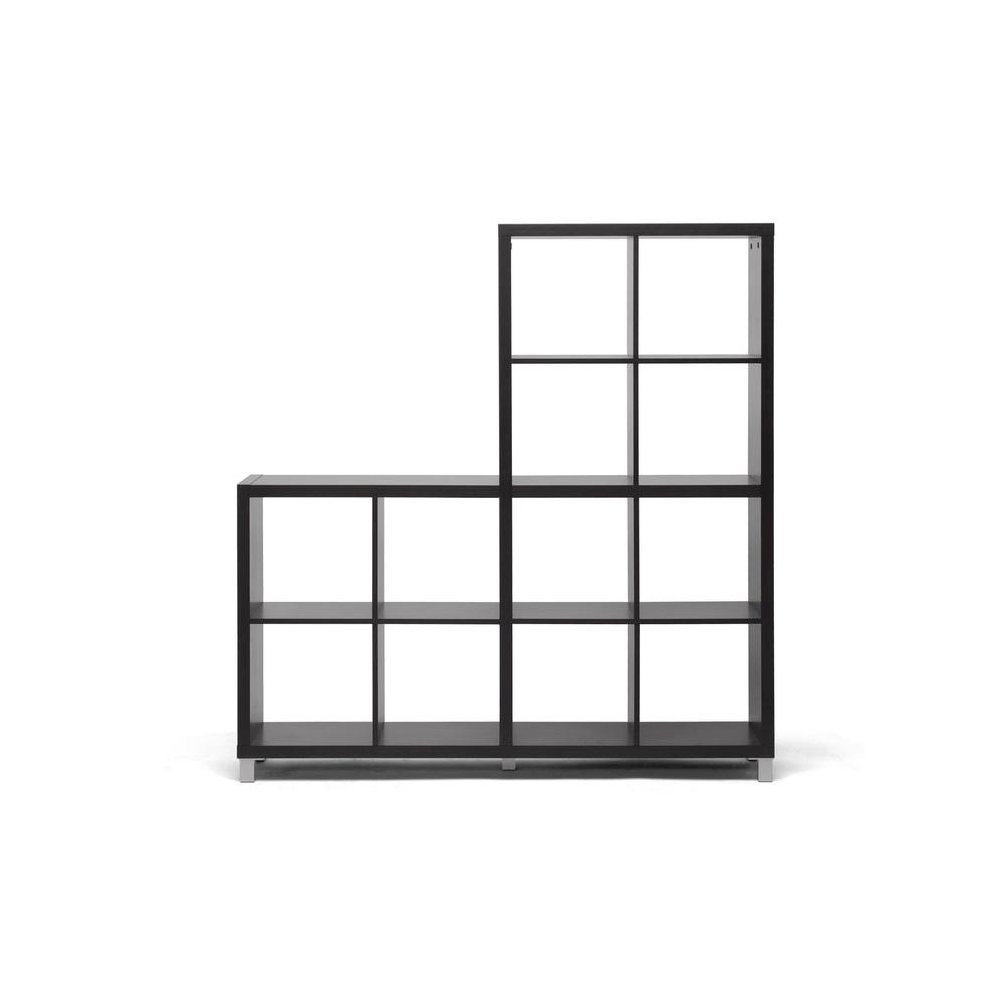 Baxton Studio Sunna Dark Brown Modern Cube Shelving Unit. Picture 4