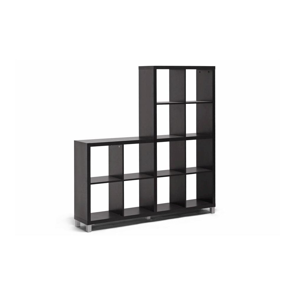 Baxton Studio Sunna Dark Brown Modern Cube Shelving Unit. Picture 1