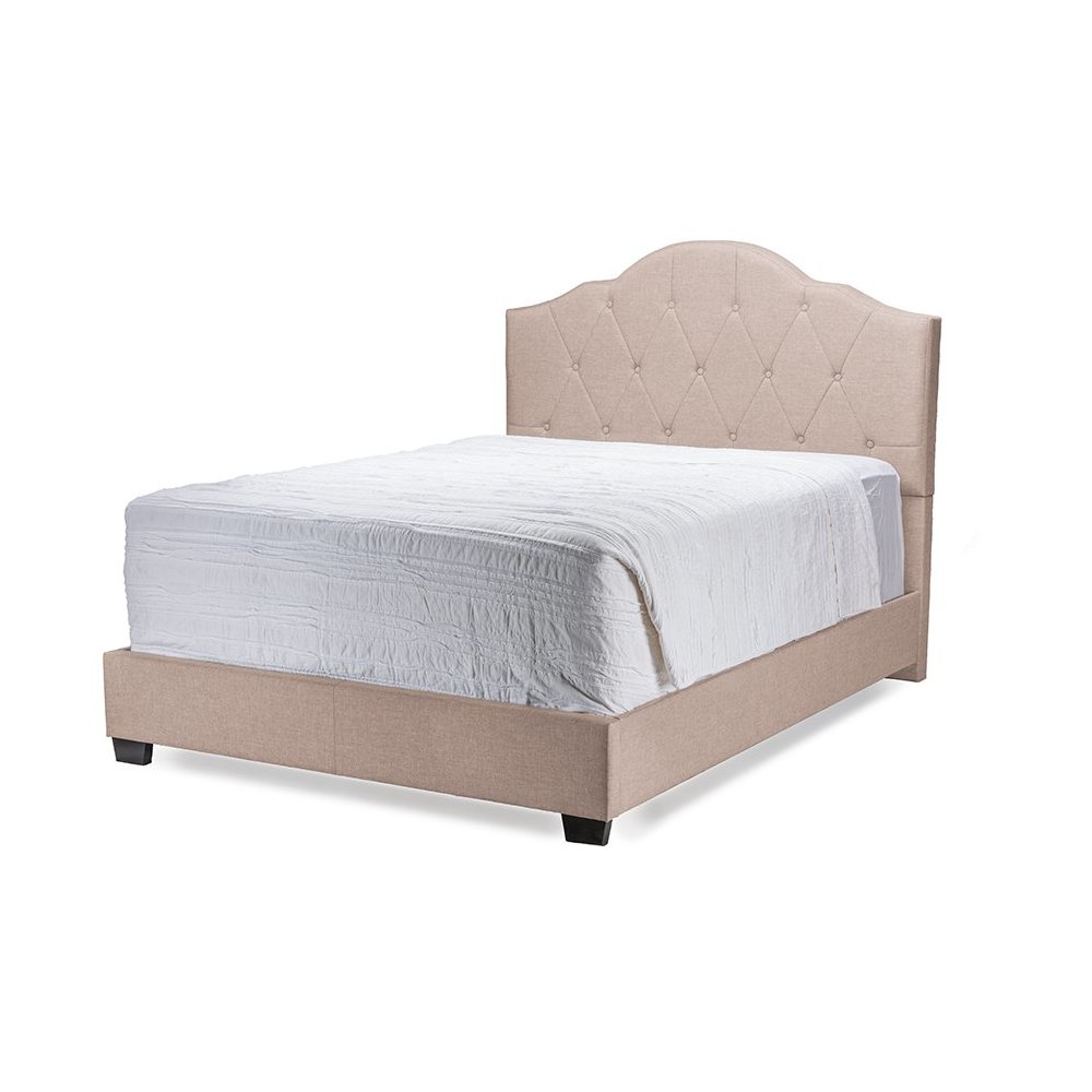 Juliet Light Brown Tufted King Size Bed. Picture 1