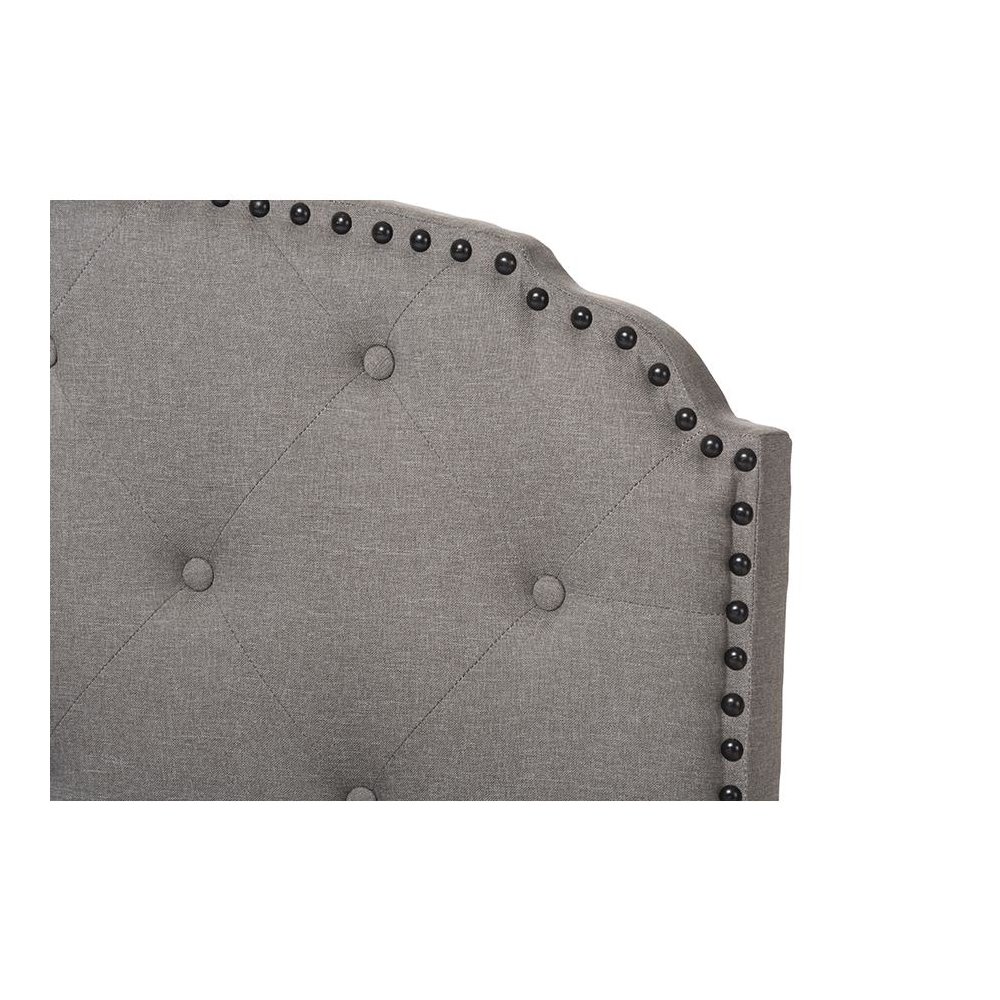 Lexi Modern and Contemporary Light Grey Fabric Upholstered Queen Size Bed. Picture 4