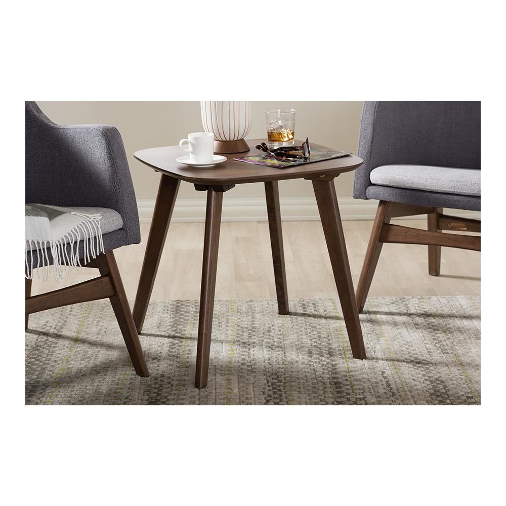 Baxton Studio Dahlia Mid-Century Modern Walnut Wood End Table. Picture 5