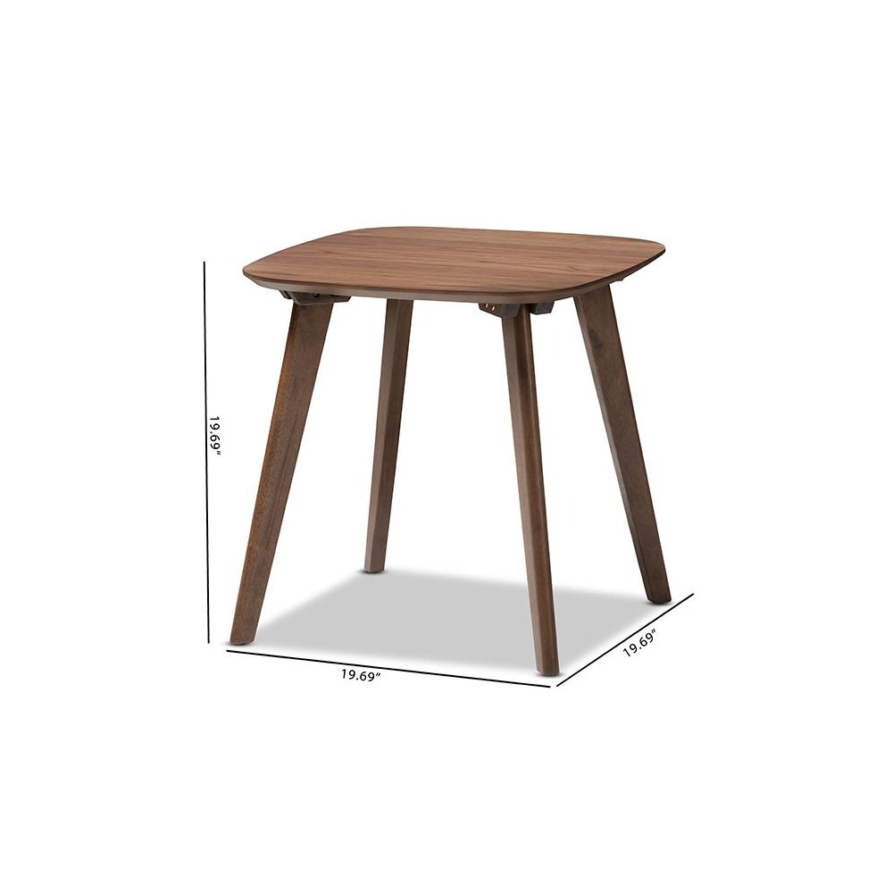 Baxton Studio Dahlia Mid-Century Modern Walnut Wood End Table. Picture 7