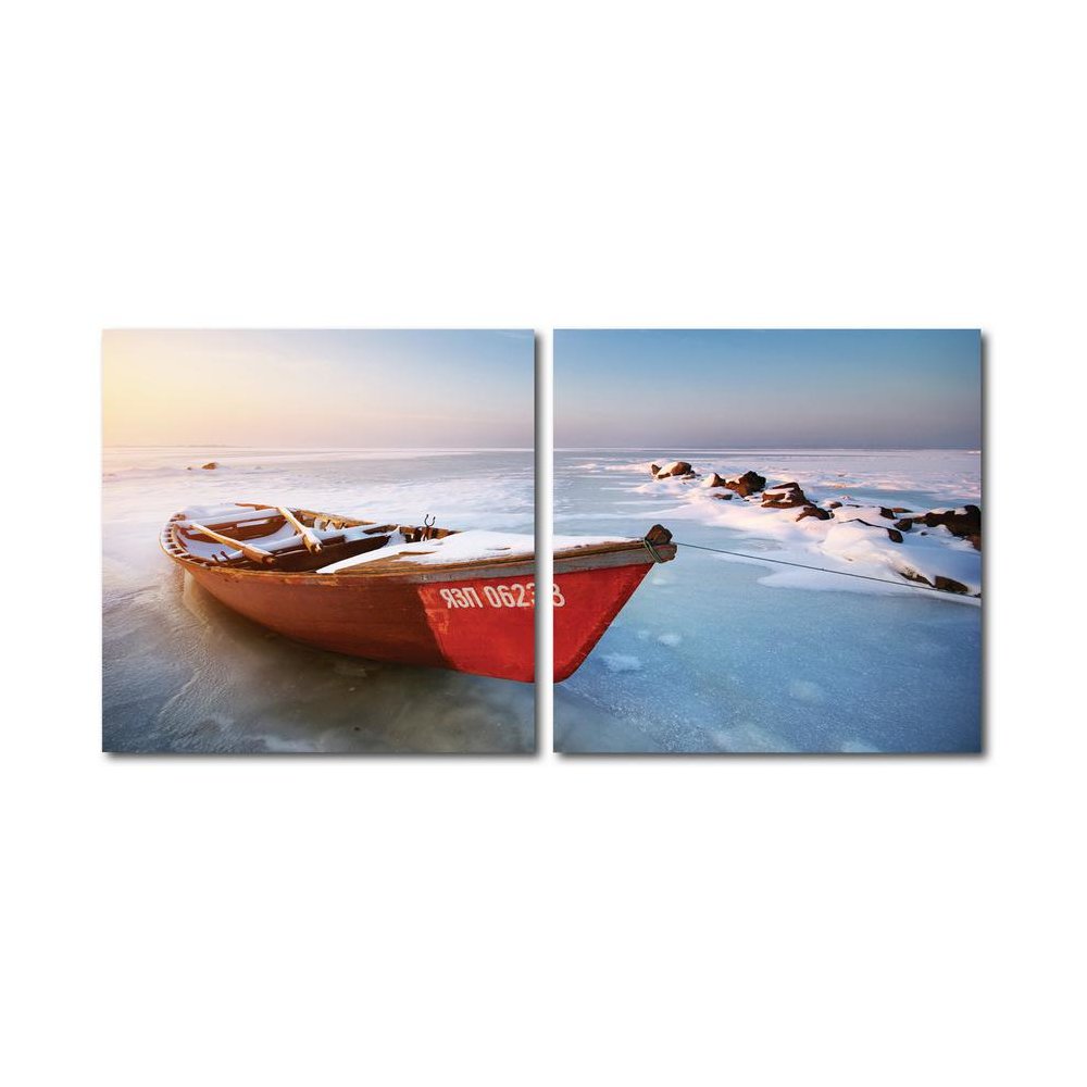 Seasonal Seashore Mounted Photography Print Diptych Multi. Picture 1