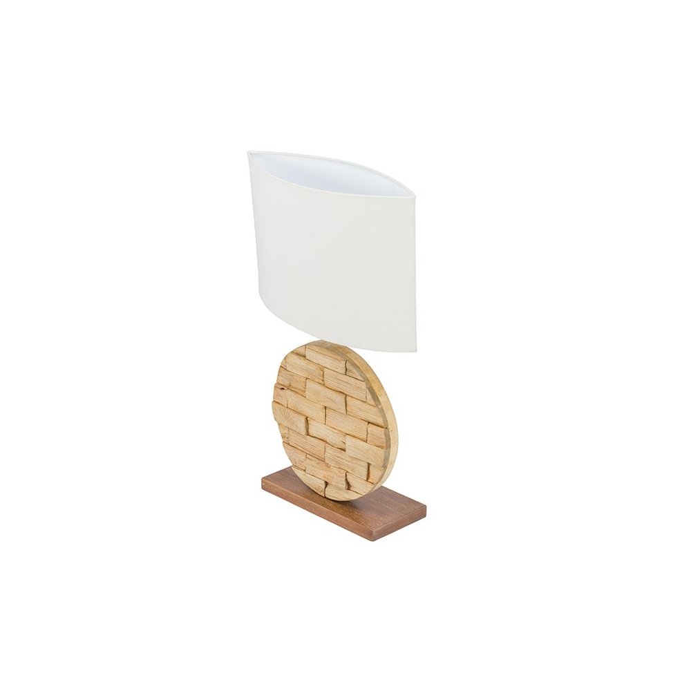 Budalin Wood & White Linen Lamp. Picture 3