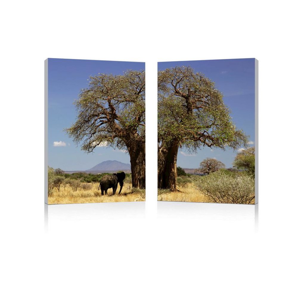 Tree of Life Mounted Photography Print Diptych Multi. Picture 1