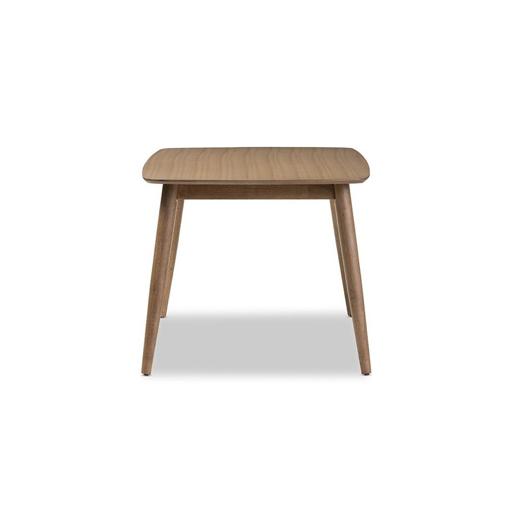Edna Mid-Century Modern French "Oak" Light Brown Finishing Wood Dining Table. Picture 3