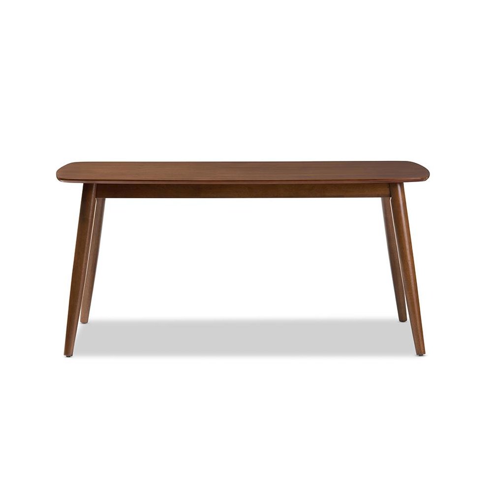 Flora Mid-Century Modern "Oak" Medium Brown Finishing Wood Dining Table. Picture 2