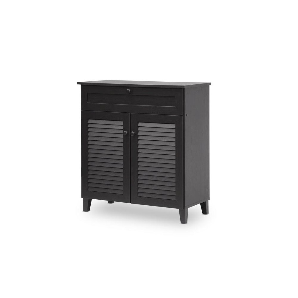 Baxton Studio Calvin Espresso Shoe-Storage Cabinet. Picture 1