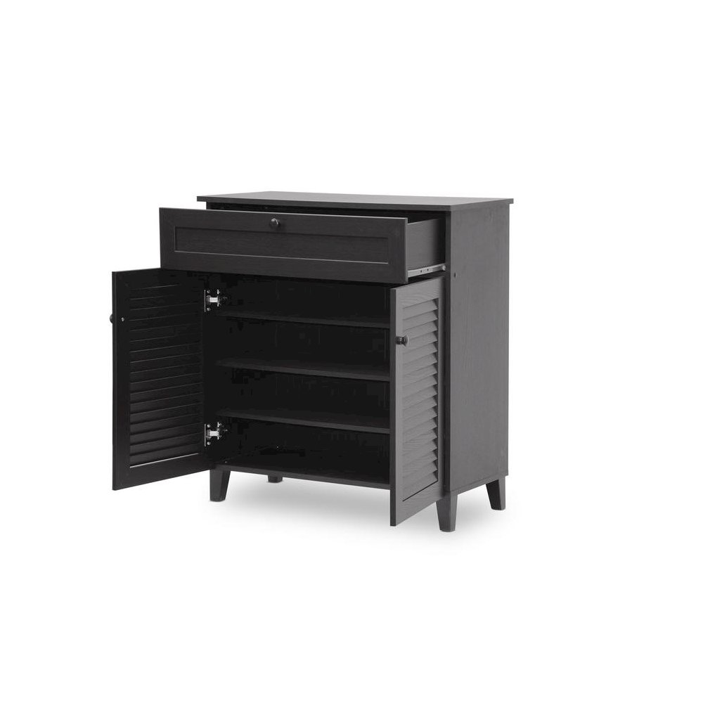 Baxton Studio Calvin Espresso Shoe-Storage Cabinet. Picture 2