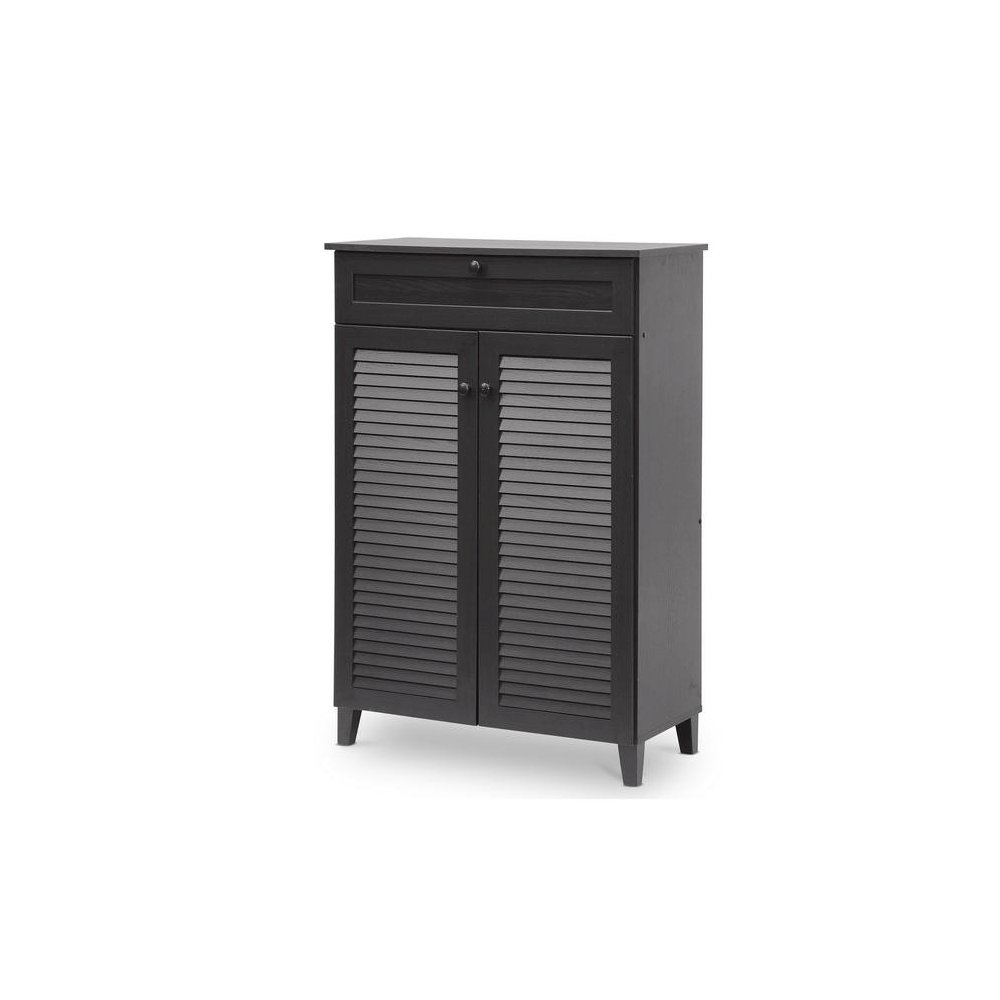 Baxton Studio Harding Espresso Shoe-Storage Cabinet. Picture 1