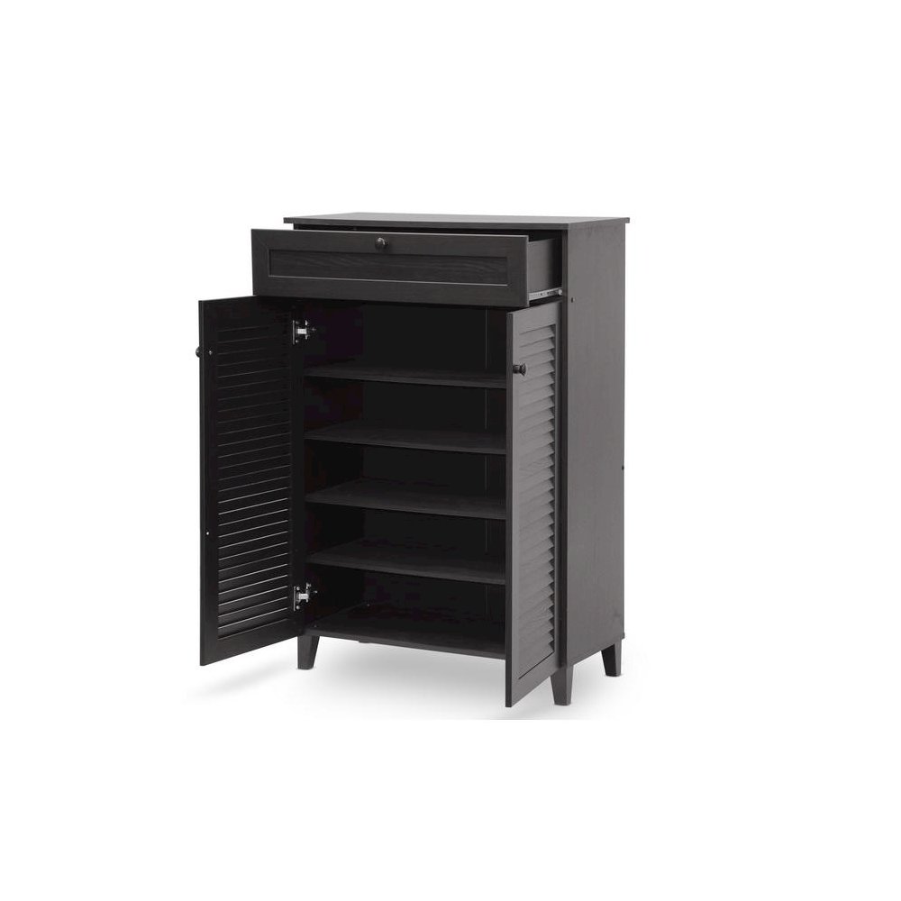 Baxton Studio Harding Espresso Shoe-Storage Cabinet. Picture 2