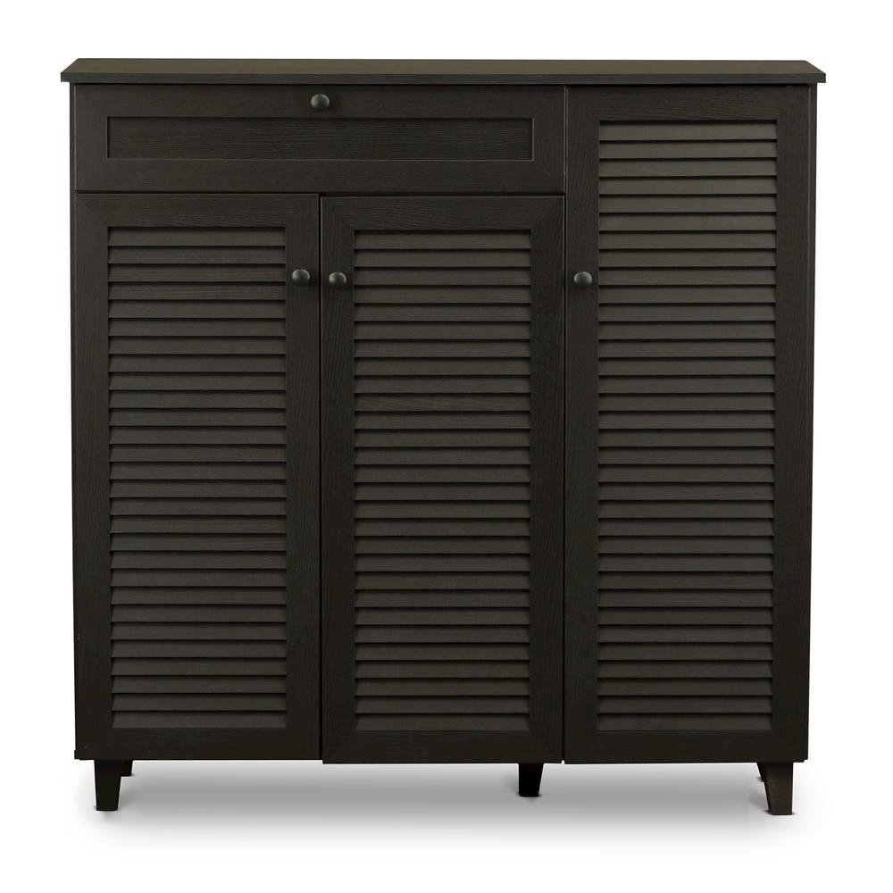 Baxton Studio Pocillo Wood Shoe Storage Cabinet. Picture 2