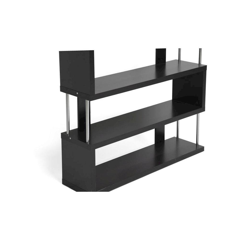 Baxton Studio Barnes Dark Brown Three-Shelf Modern Bookcase. Picture 1
