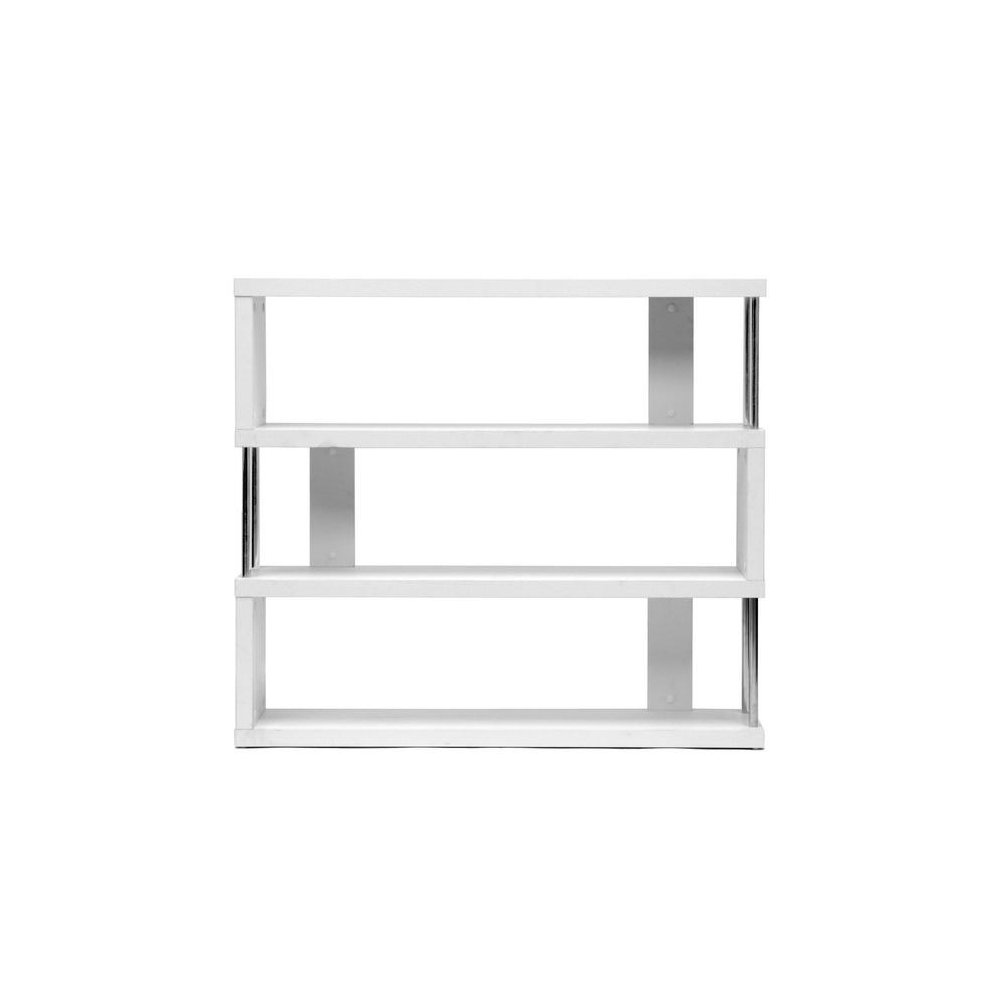 Baxton Studio Barnes White Three-Shelf Modern Bookcase. Picture 3