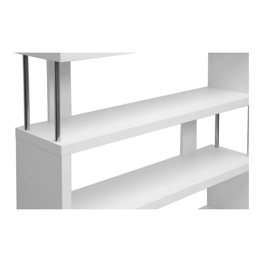 Baxton Studio Barnes White Three-Shelf Modern Bookcase. Picture 2