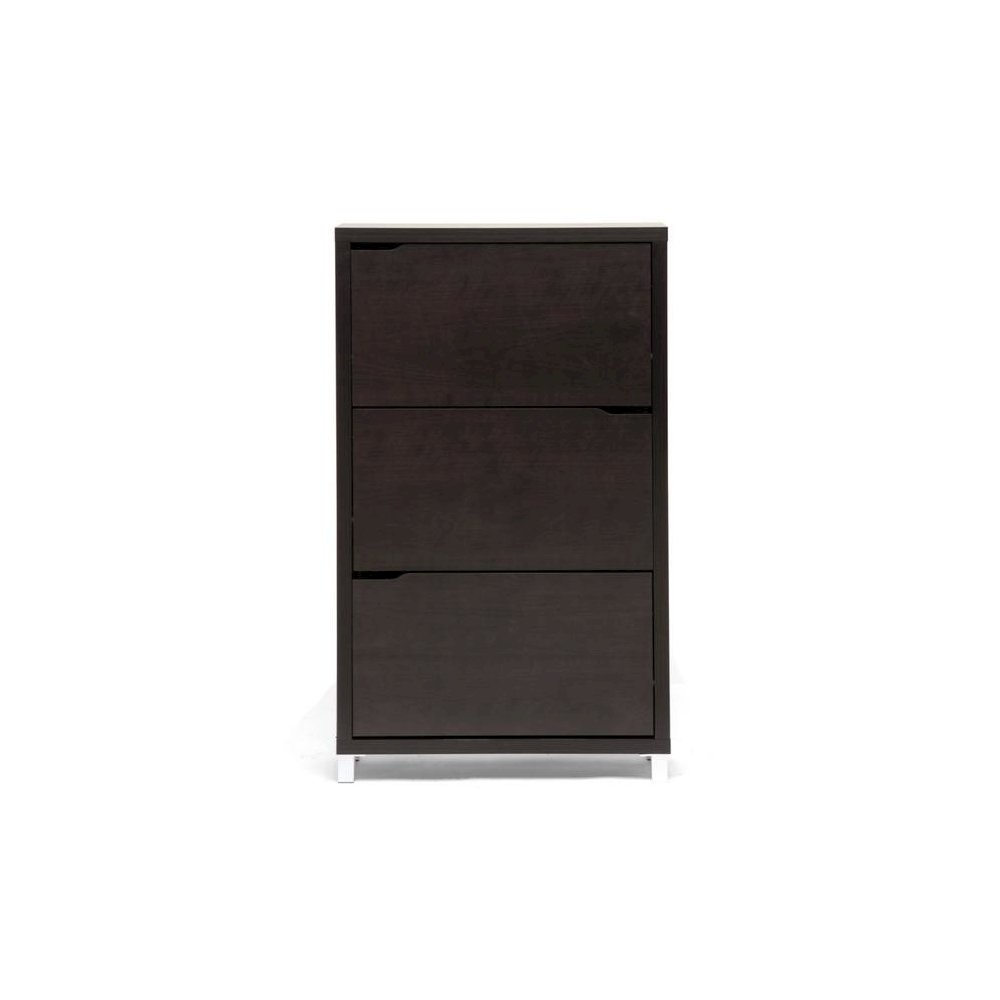 Baxton Studio Simms Dark Brown Modern Shoe Cabinet. Picture 1