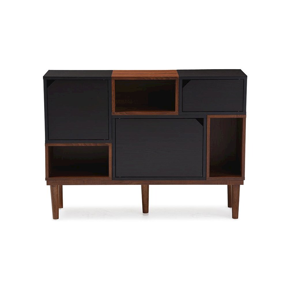 Oak and Espresso Wood Sideboard Storage Cabinet. Picture 5