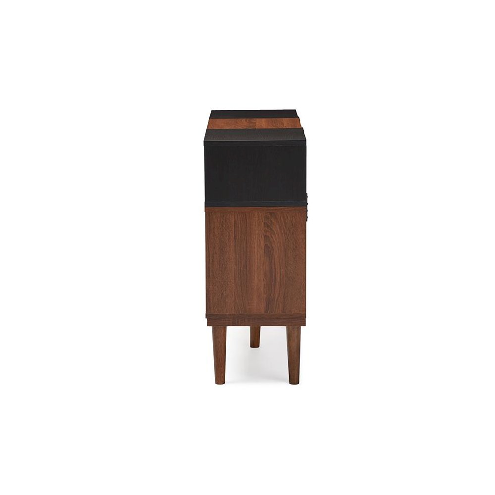 Oak and Espresso Wood Sideboard Storage Cabinet. Picture 3