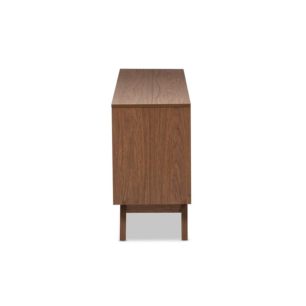 Hildon Mid-Century Modern White and Walnut Wood 6-Drawer Storage Dresser. Picture 4