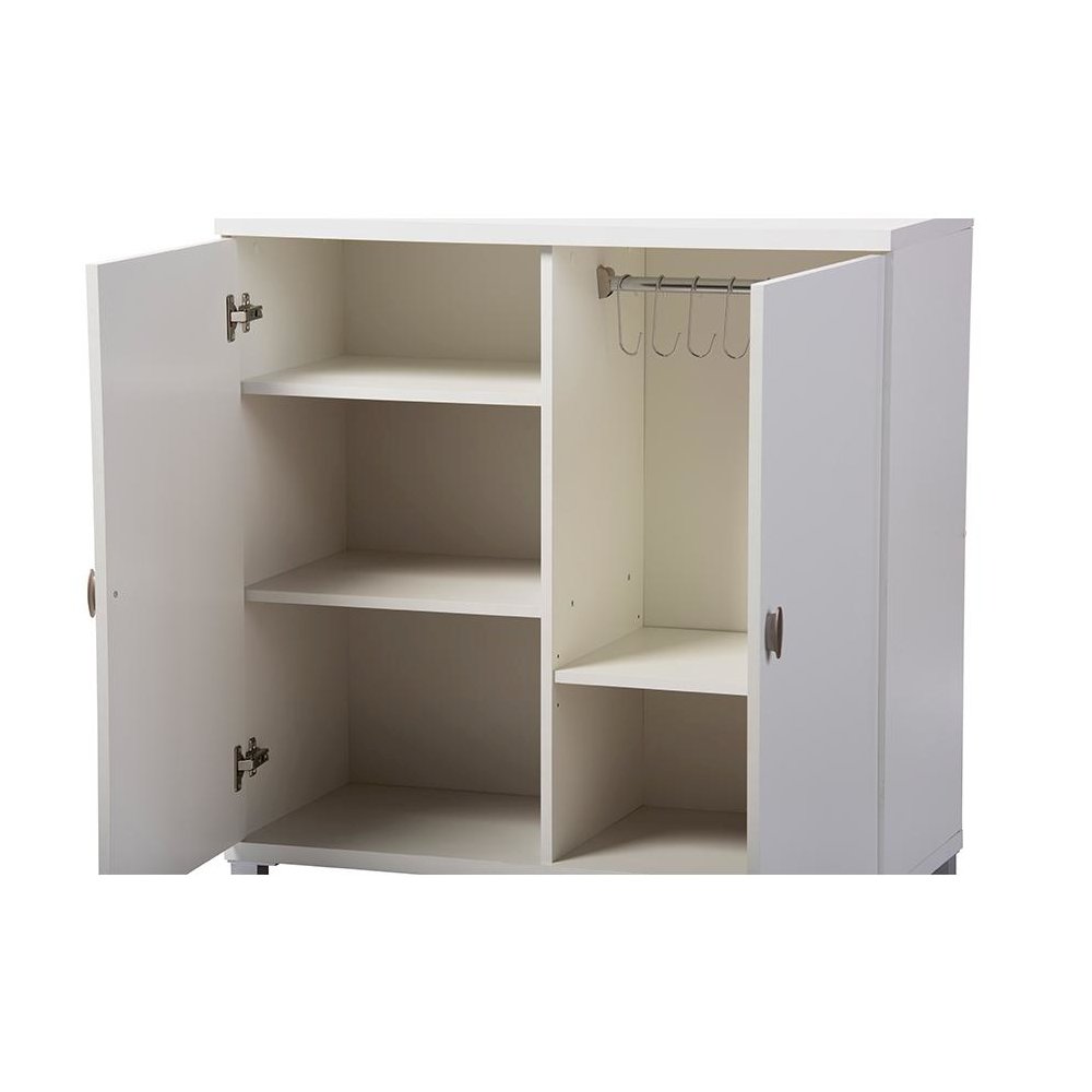 White Wood Entryway Handbags or School Bags Storage Sideboard Cabinet. Picture 2