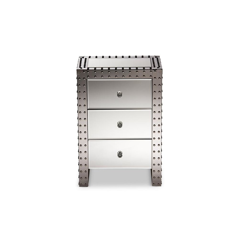 Azura Modern and Contemporary Hollywood Regency Glamour Style End Table. Picture 4