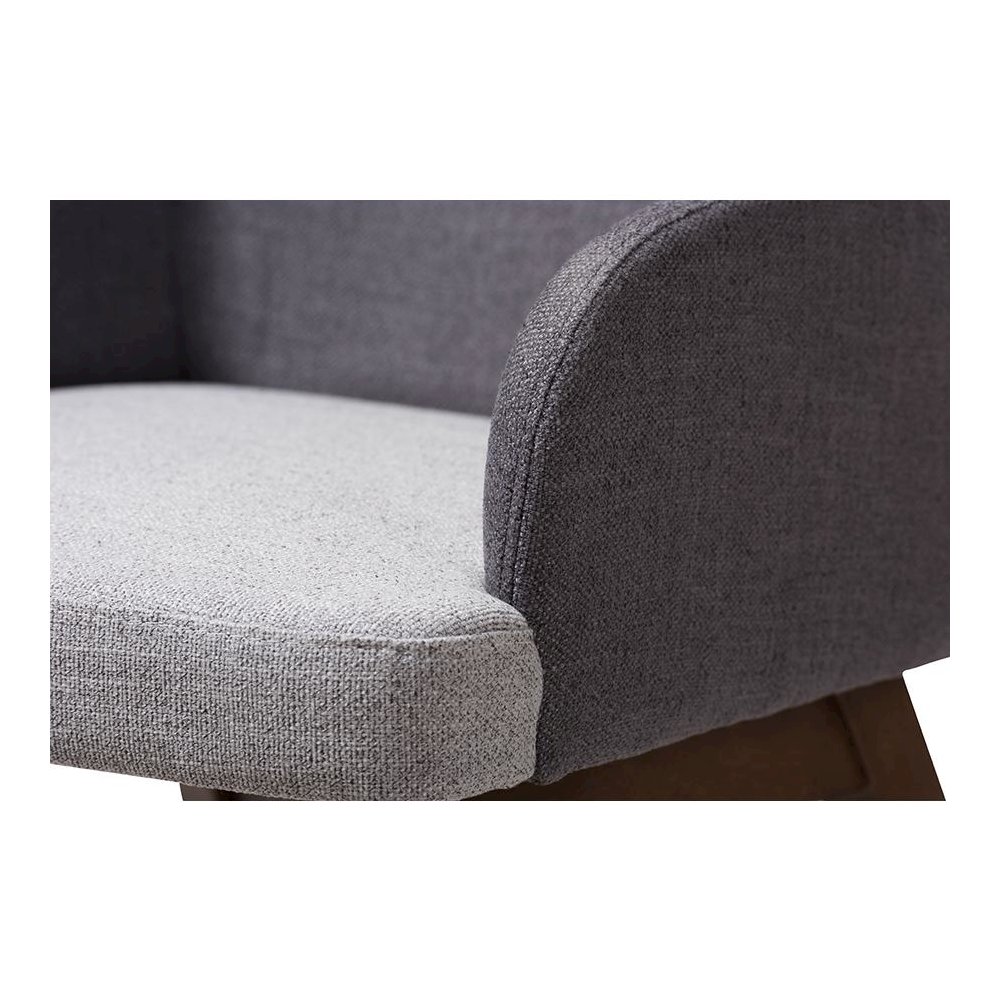 Baxton Studio Monte Mid-Century Modern Two-Tone Grey Fabric Armchair (Set of 2). Picture 4