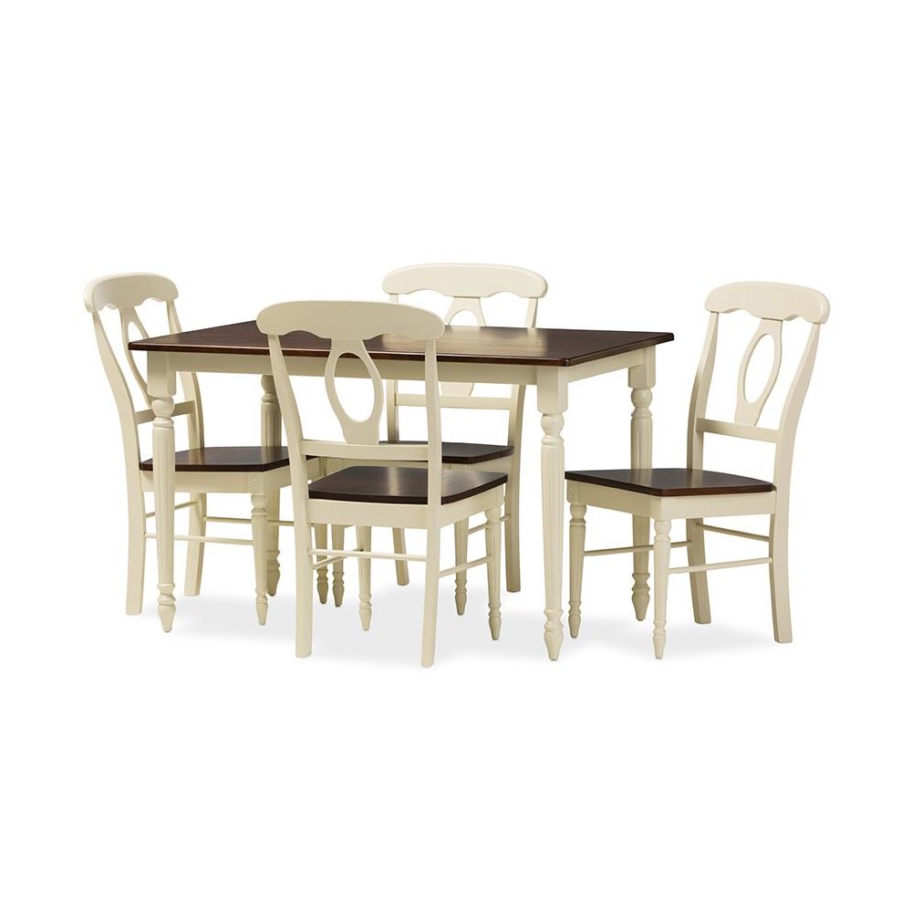 "Cherry" Brown Finishing Wood 5-Piece Dining Set. Picture 1