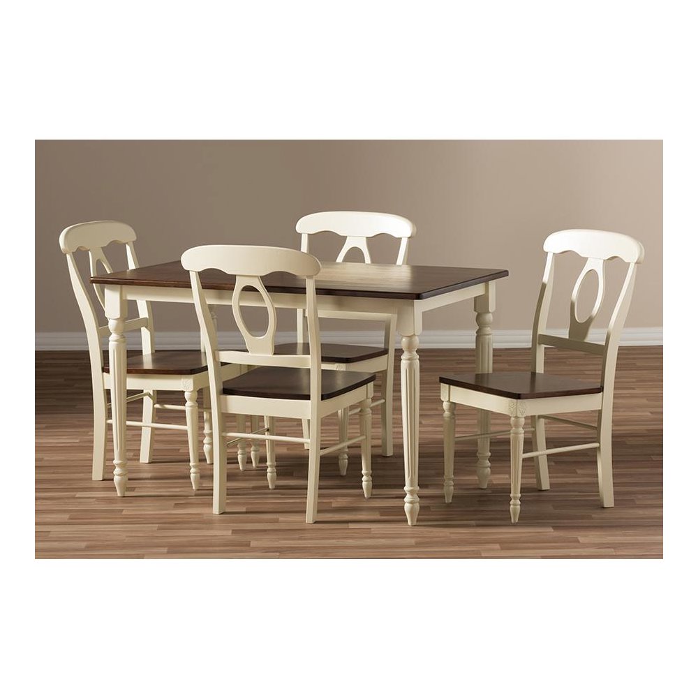 "Cherry" Brown Finishing Wood 5-Piece Dining Set. Picture 7