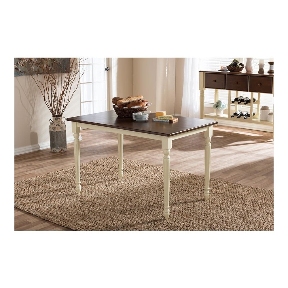 "Cherry" Brown Finishing Wood Dining Table. Picture 7