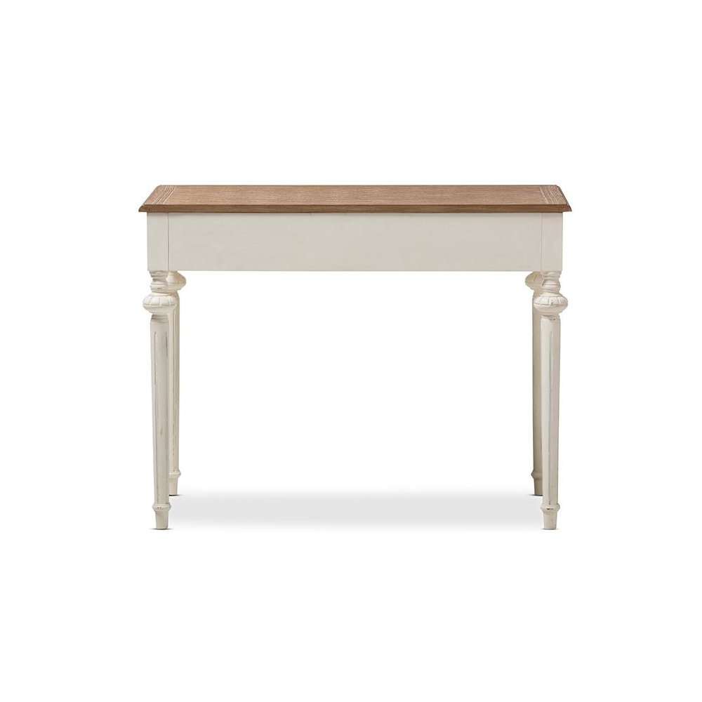 Marquetterie French Provincial Weathered Oak and Whitewash Writing Desk. Picture 4
