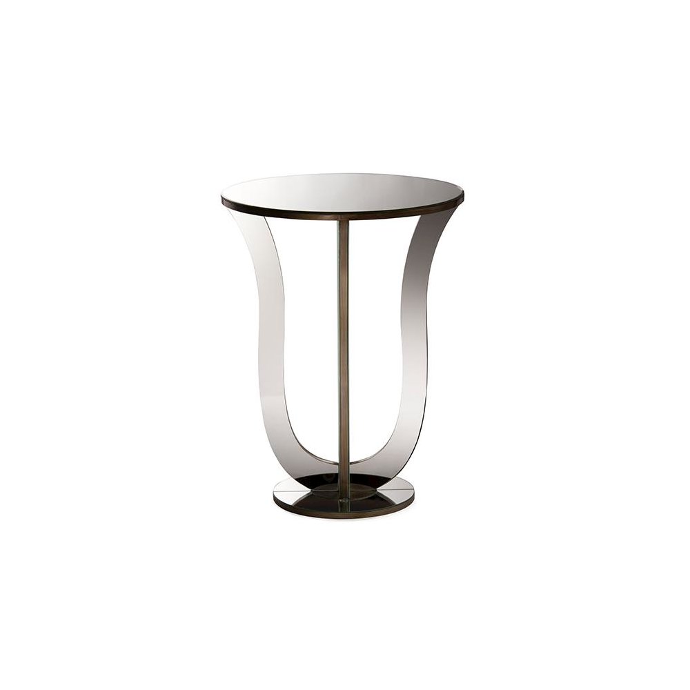 Hollywood Regency Glamour Style Mirrored Accent Side Table. Picture 1