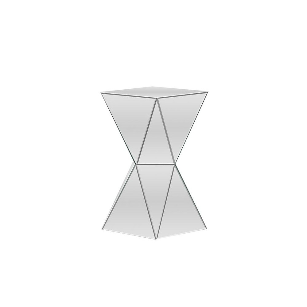 Baxton Studio Rebecca Contemporary Multi-Faceted Mirrored Side Table. Picture 4