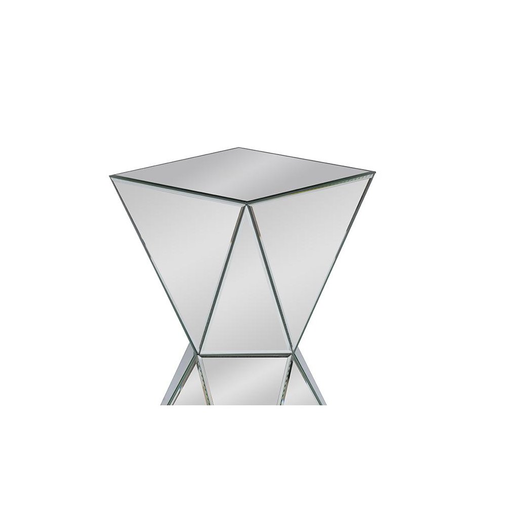 Baxton Studio Rebecca Contemporary Multi-Faceted Mirrored Side Table. Picture 2