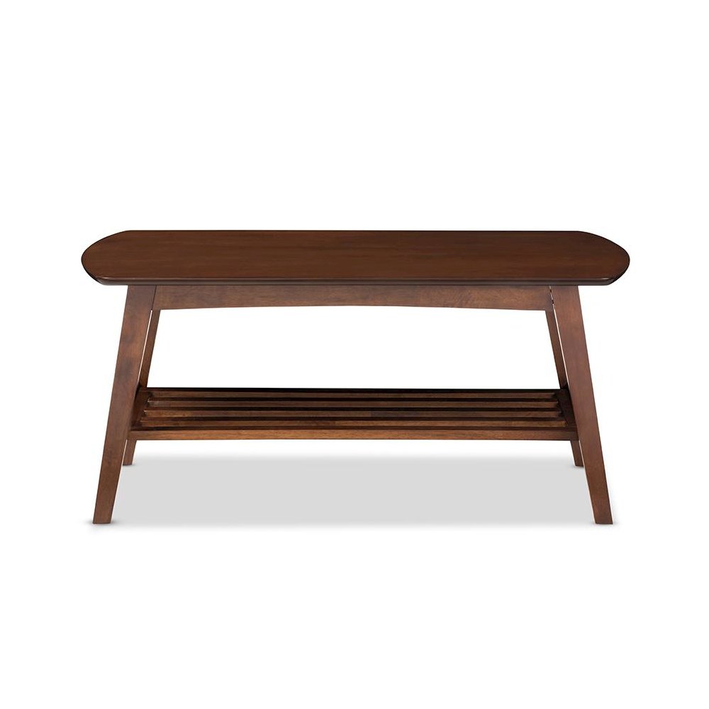 Sacramento Mid-century Modern Scandinavian Style Dark Walnut Coffee Table. Picture 2
