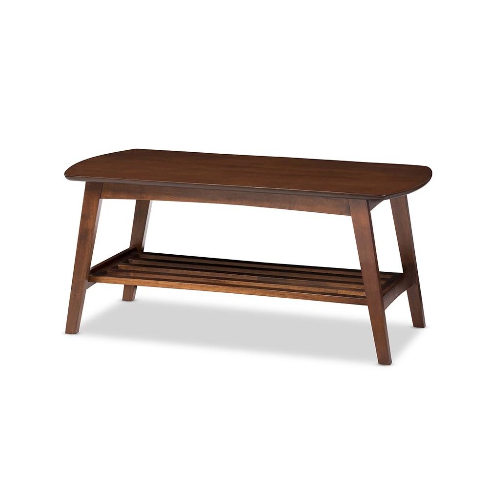 Sacramento Mid-century Modern Scandinavian Style Dark Walnut Coffee Table. Picture 1