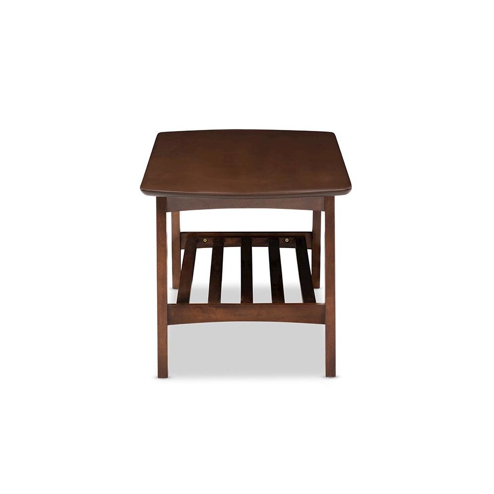 Sacramento Mid-century Modern Scandinavian Style Dark Walnut Coffee Table. Picture 3