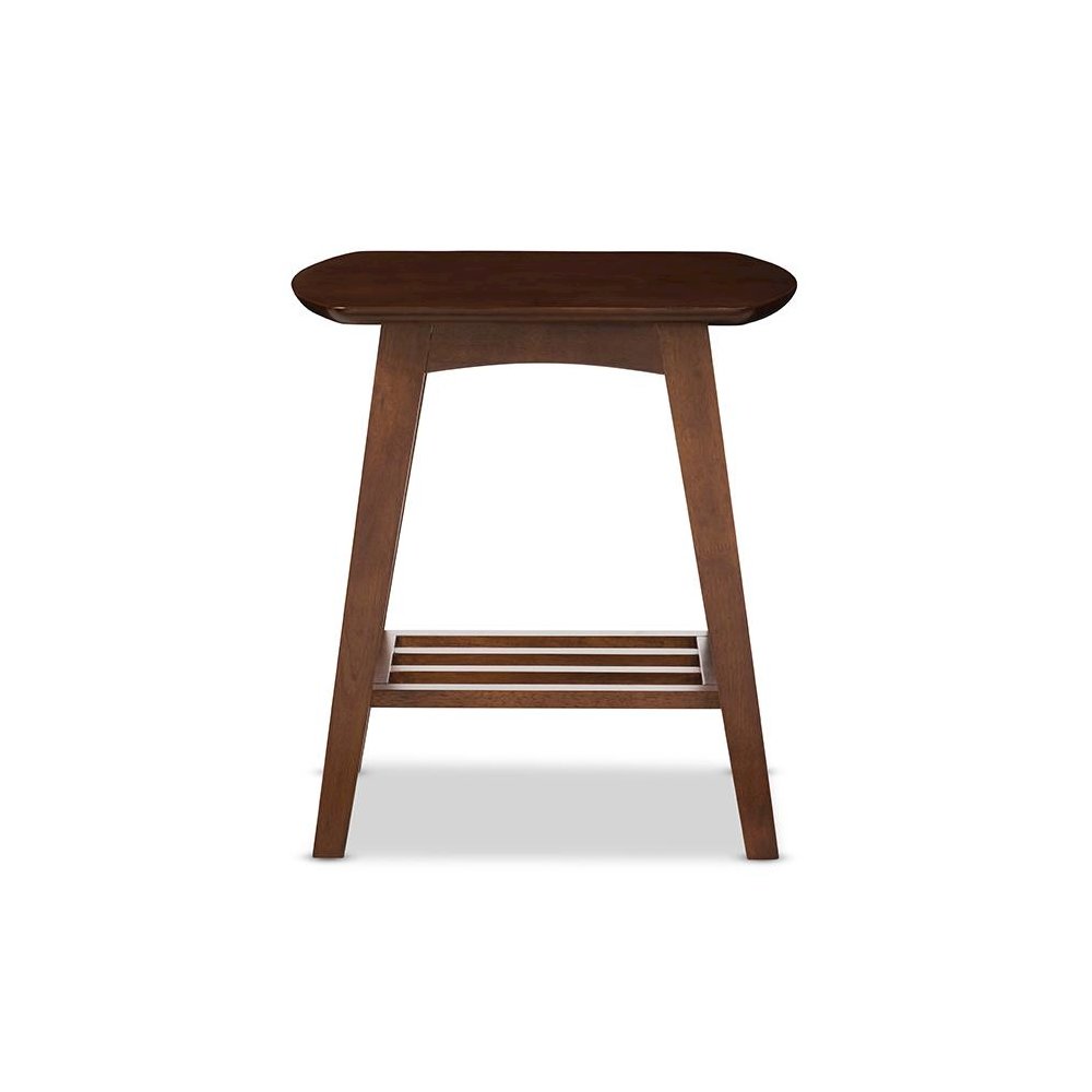Sacramento Mid-century Modern Scandinavian Style Dark Walnut End Table. Picture 4