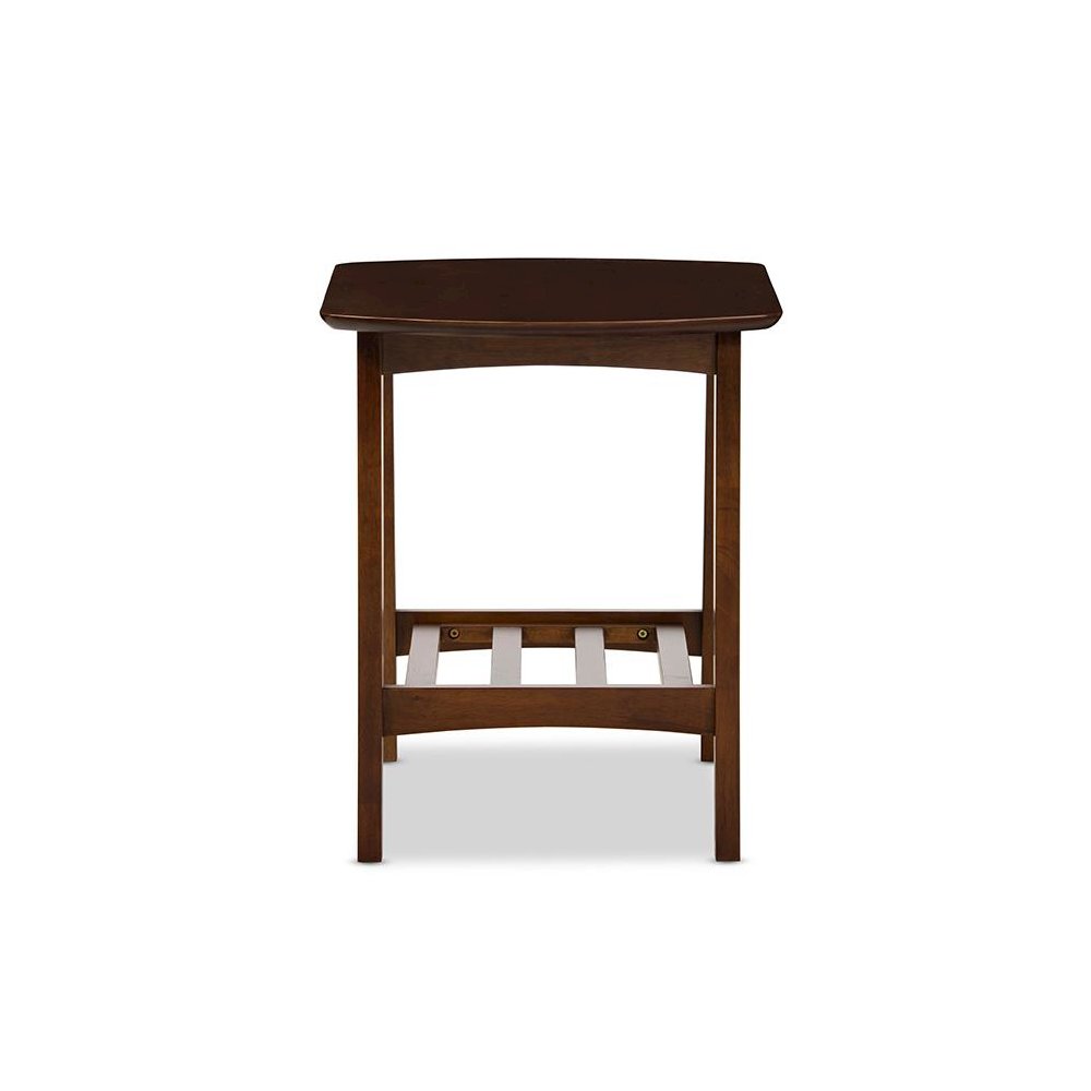 Sacramento Mid-century Modern Scandinavian Style Dark Walnut End Table. Picture 2
