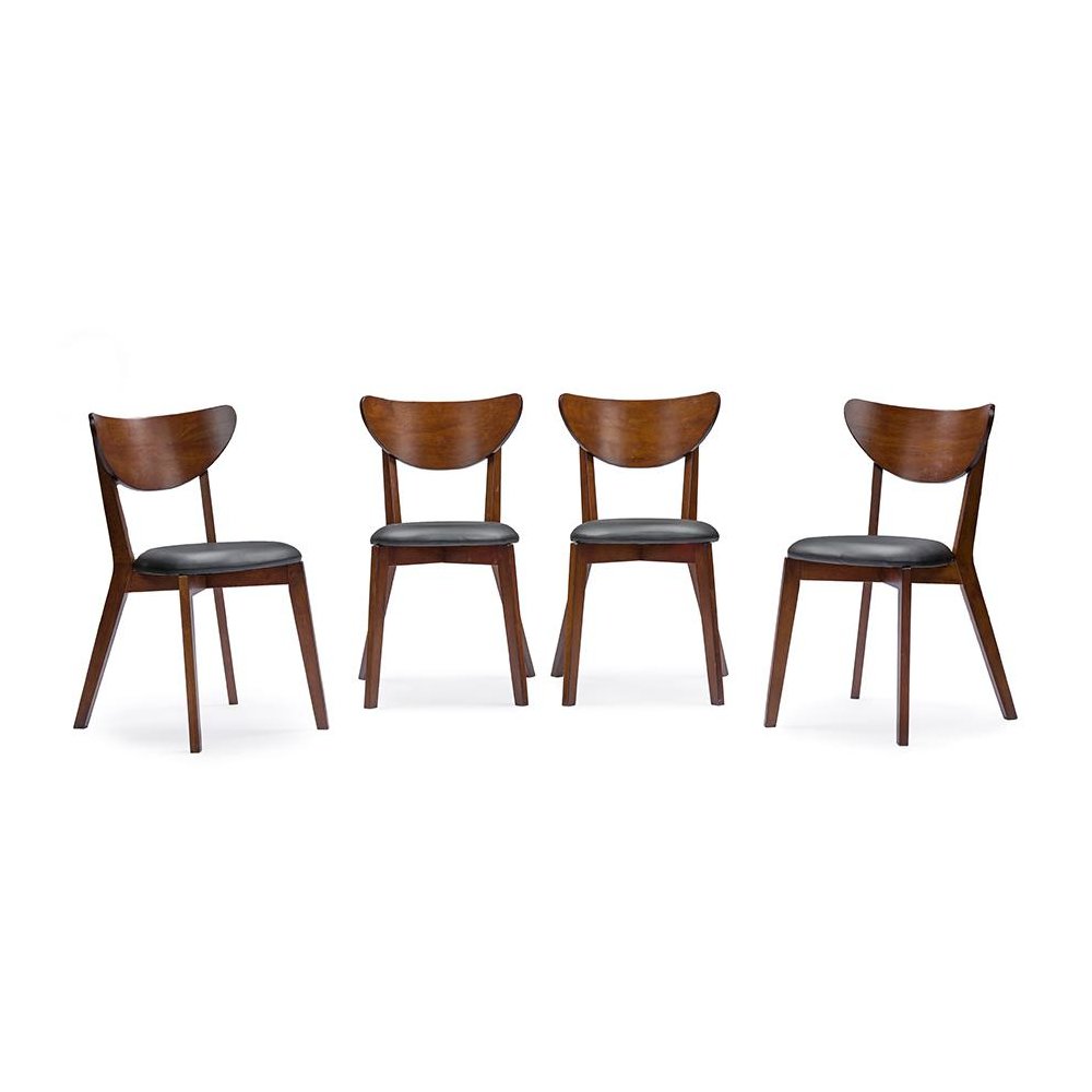 Sumner Mid-Century Style "Walnut" Brown 5-Piece Dining Set. Picture 1