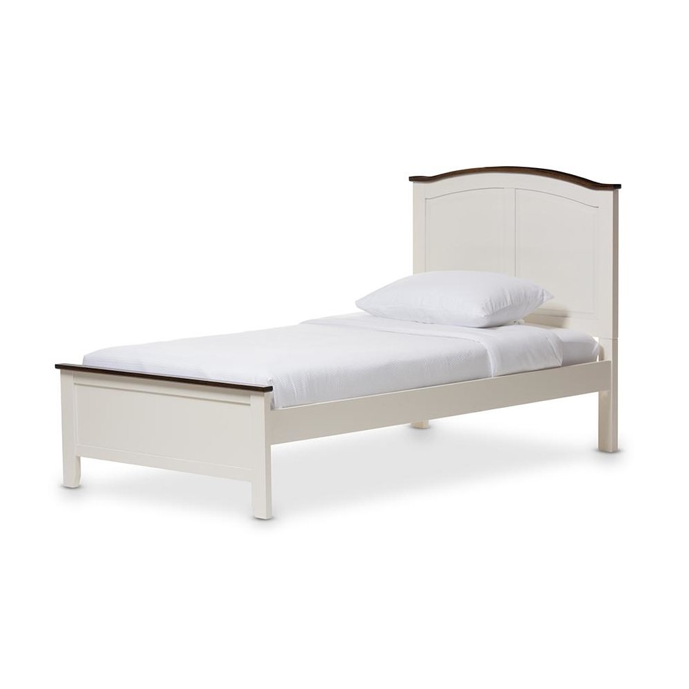 Harry Classic Butter Milk and Walnut Finishing Twin Size Platform Bed. Picture 1