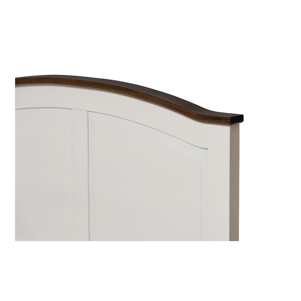 Harry Classic Butter Milk and Walnut Finishing Twin Size Platform Bed. Picture 3