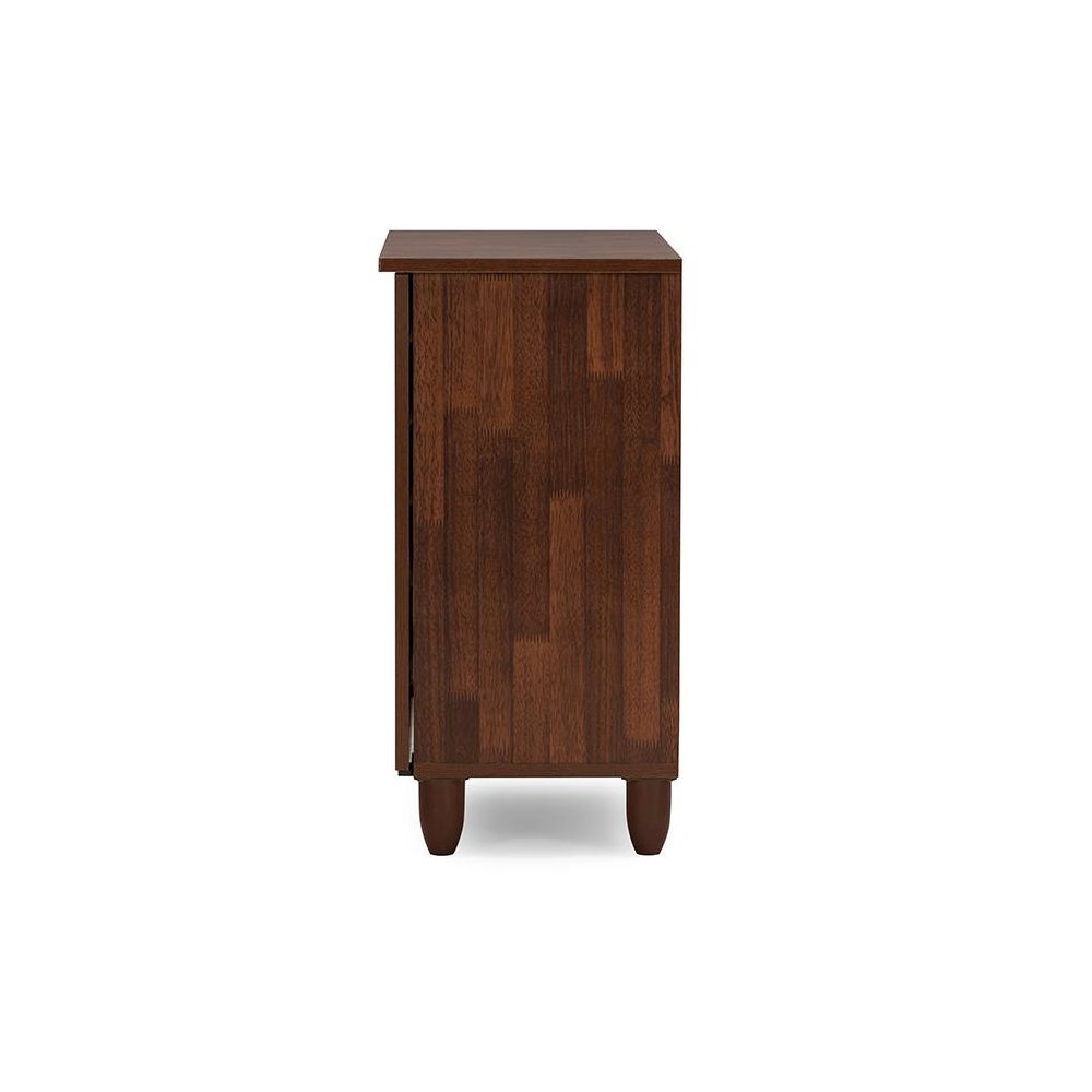 Baxton Studio Gisela Oak and White 2-tone Shoe Cabinet With 2 Doors. Picture 3