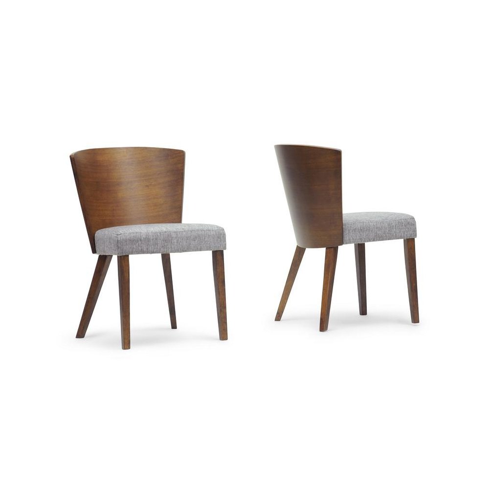 Baxton Studio Sparrow Brown and "Gravel" Wood Modern Dining Chair (Set of 2). Picture 5